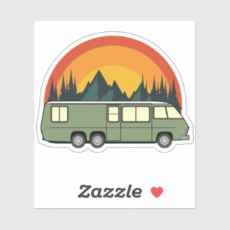 Groene Coach Regenboog Bergen Kiss-Cut Sticker