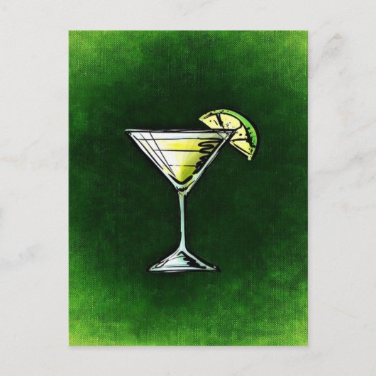Groene cocktail absinthe briefkaart (Voorkant)
