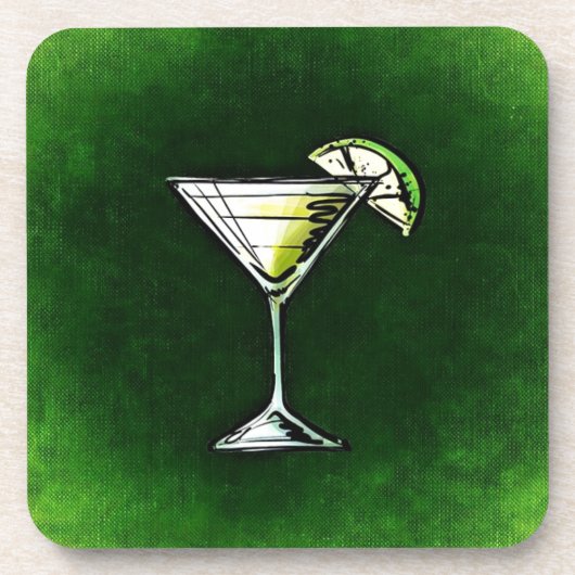 Groene cocktail absinthe drankjes onderzetter (Voorkant)