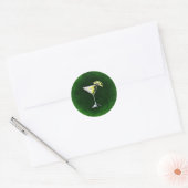 Groene cocktail absinthe ronde sticker (Envelop)