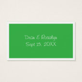 Groene cocktail bruiloft evenement aangepaste drin visitekaartjes (Achterkant)