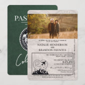 Groene Colorado Paspoort Bruiloft Kaart (Voorkant / Achterkant)