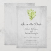 Groene Conch Schelp Bewaar de Datum Uitnodiging (Voorkant / Achterkant)