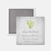 Groene Conch Schelp Save the Date Magneet (Voorkant / Achterkant)