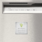 Groene Conch Schelp Save the Date Magneet (Insitu (Vaatwasser))