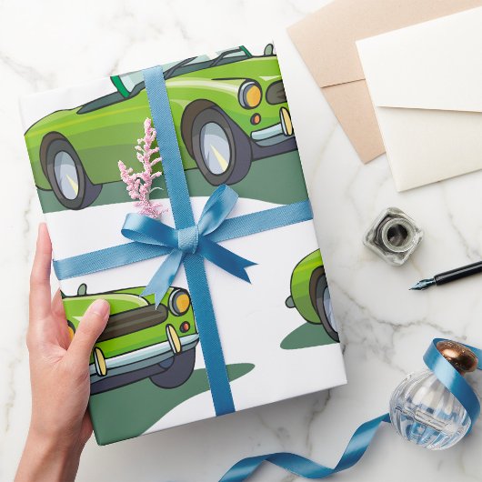 Groene converteerbare auto cadeaupapier