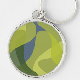 Groene, coole, trendmatige, moderne golvende organ sleutelhanger