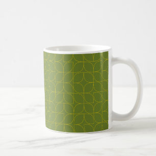 Groene, coole, trendy, speelse bladonthouding koffiemok