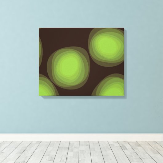 Groene, coole, unieke, trendy, abstracte bloem in  canvas afdruk (Insitu (Houten vloer))