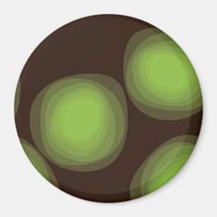 Groene, coole, unieke, trendy, abstracte bloem in magneet