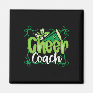 Groene Coquette Pom Poms Strik Cheer Coach Vader C Magneet