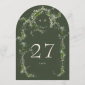 Groene Cream Eucalyptus Krans Boog Tafelnummer (Voorkant)