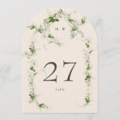 Groene Cream Eucalyptus Krans Boog Tafelnummer (Achterkant)