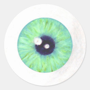 Groene Creepy Eyeball Sticker