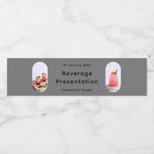 Groene Crème Esthetisch Eenvoudig Drankje  Waterfles Etiket (Enkel label)