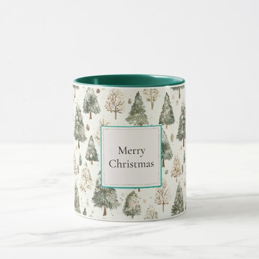 Groene Crème Kerstbomen Mok (Midden)