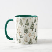 Groene Crème Kerstbomen Mok (Links)