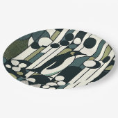 Groene crème pinguïn verloren in de geometrie papieren bordje (Gekanteld)