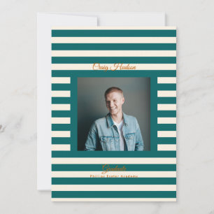 Groene Crème Preppy Afstudeerfoto Kaarten