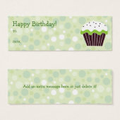 Groene Cupcake Gift Label Mini Visitekaartjes (Voorkant /achterkant)