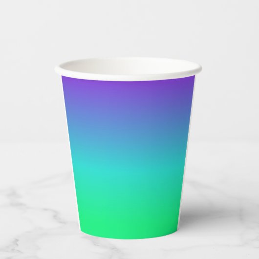 Groene Cyaan Paarse Sorbet Spring Paper Cup Papieren Bekers (Voorkant)