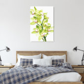 Groene Cymbidium Orchidee Bloem Verpakt Canvas Pri (Insitu (Slaapkamer))