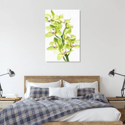 Groene Cymbidium Orchidee Bloem Verpakt Canvas Pri (Insitu (Slaapkamer))