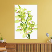 Groene Cymbidium Orchidee Bloem Verpakt Canvas Pri Afdruk (Insitu (Woonkamer))