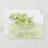 Groene Cymbidium Orchidee Huwelijksreactie RSVP Ka Kaartje (Achterkant)