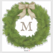 Groene Cypress met standaard monogram Sticker (Vel)
