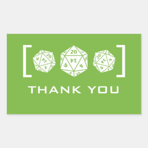Groene D20-desktop gamer Hartelijk dank, Stickers