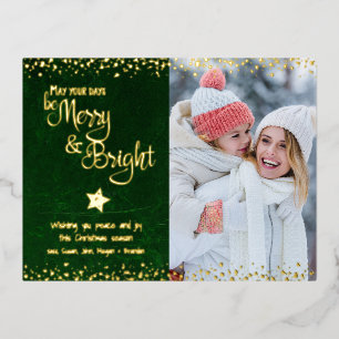 Groene Dagen Zijn Vrolijk Helder Script Foto Echt Folie Feestdagen Briefkaart