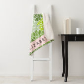 Groene dahlia bloemen, bloemmotief, Jouw naam Sherpa Deken (In situ)