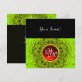 GROENE DAHLIA, ROBIJN, helder groen zwart geel roo Kaart (Voorkant / Achterkant)