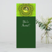 GROENE DAHLIA, TOPAZ , helder groen zwart geel Kaart (Staand voorkant)