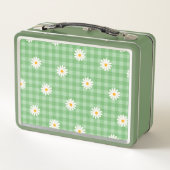 Groene Daisy Plaid Gingham Controleer bloemenpatro (Achterkant)