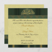 Groene Damask-bruiloft Kaart (Voorkant / Achterkant)