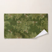 groene Damask Floral Oranje libellen Bad Handdoek (Handdoek)