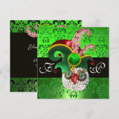 GROENE DAMAST, JUIWELEN UIL, ELFENHOED, DIAMANTEN  KAART (Voorkant / Achterkant)