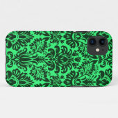Groene damast ontwerp Case-Mate iPhone case (Achterkant (horizontaal))