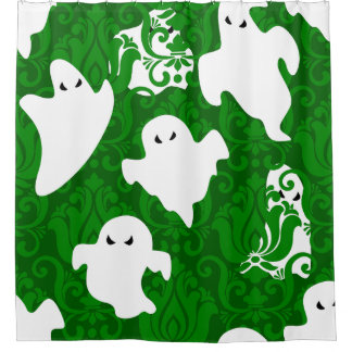 groene damast spook Halloween paranormale verschij Douchegordijn