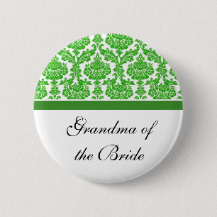 groene damast trouwknopen ronde button 5,7 cm