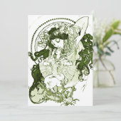  groene dame kunst kaart (Staand voorkant)