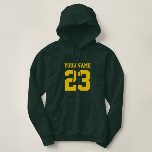 Groene dameshoodie met aangepaste jersey nummer hoodie