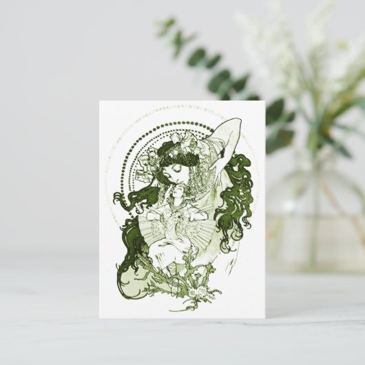 -groene-damestuin briefkaart (Staand voorkant)