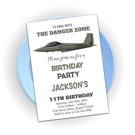 Groene Dark Fighter Jet Verjaardag Uitnodigingen