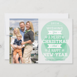 Groene de vakantiefoto van Kerstmis van de Feestdagenkaart