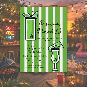 Groene De Zomer Dat Ik 13 Werd Mocktail Verjaardag Kaart