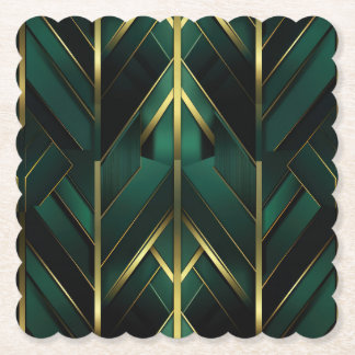 Groene Deco Kartonnen Onderzetters