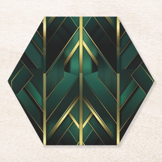 Groene Deco Kartonnen Onderzetters (Voorkant)